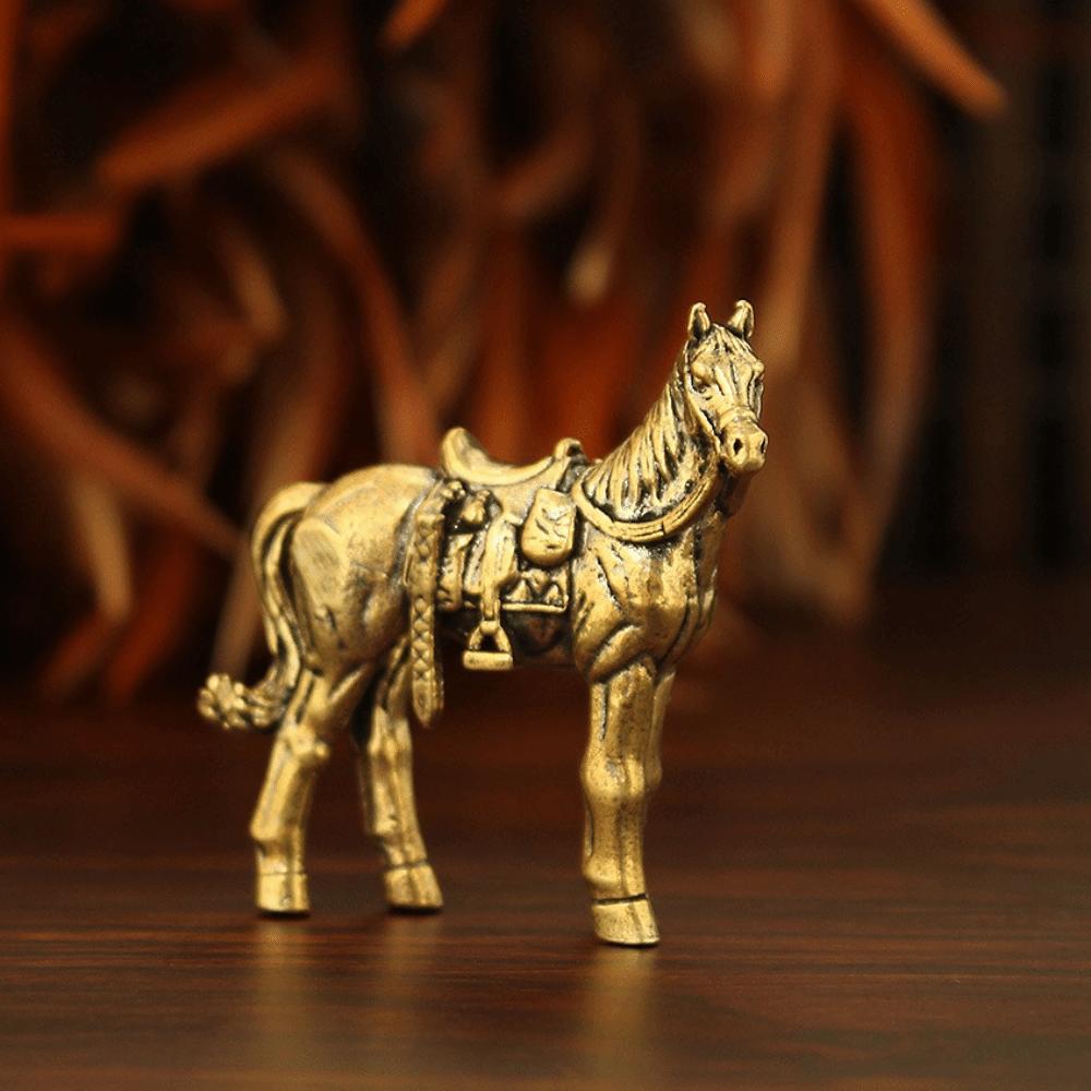 

Metal Brass Horse Figurine Miniature Size Handmade Horse Brass Statue Bronze Material Collectible Horse Statue Home Decoration світло-сірого кольору