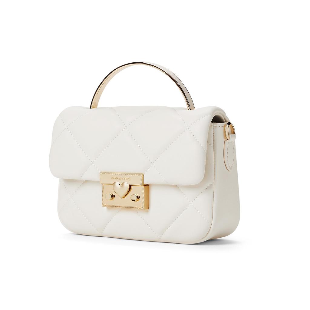 CHARLES&KEITH PU Crossbody Handbag Small Women's Pink/Cream Milk White/Black CK17-50671661