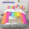 We Bare Bears2 Pattern Bedding Quilt Set  Home Decoration  Gift (1 * Duvet Cover + 2 * Pillowcase  Without Core)