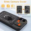 Slide Camera Magnetic Case For iPhone 16 15 Pro Max 13 12 Mini Coque For iPhone 14 11 Pro Mas 15 16 Plus Ring Holder Phone Cover