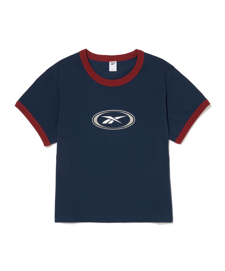 Reebok Essentials Semi-Crop Ringer T-Shirt (W) - Navy