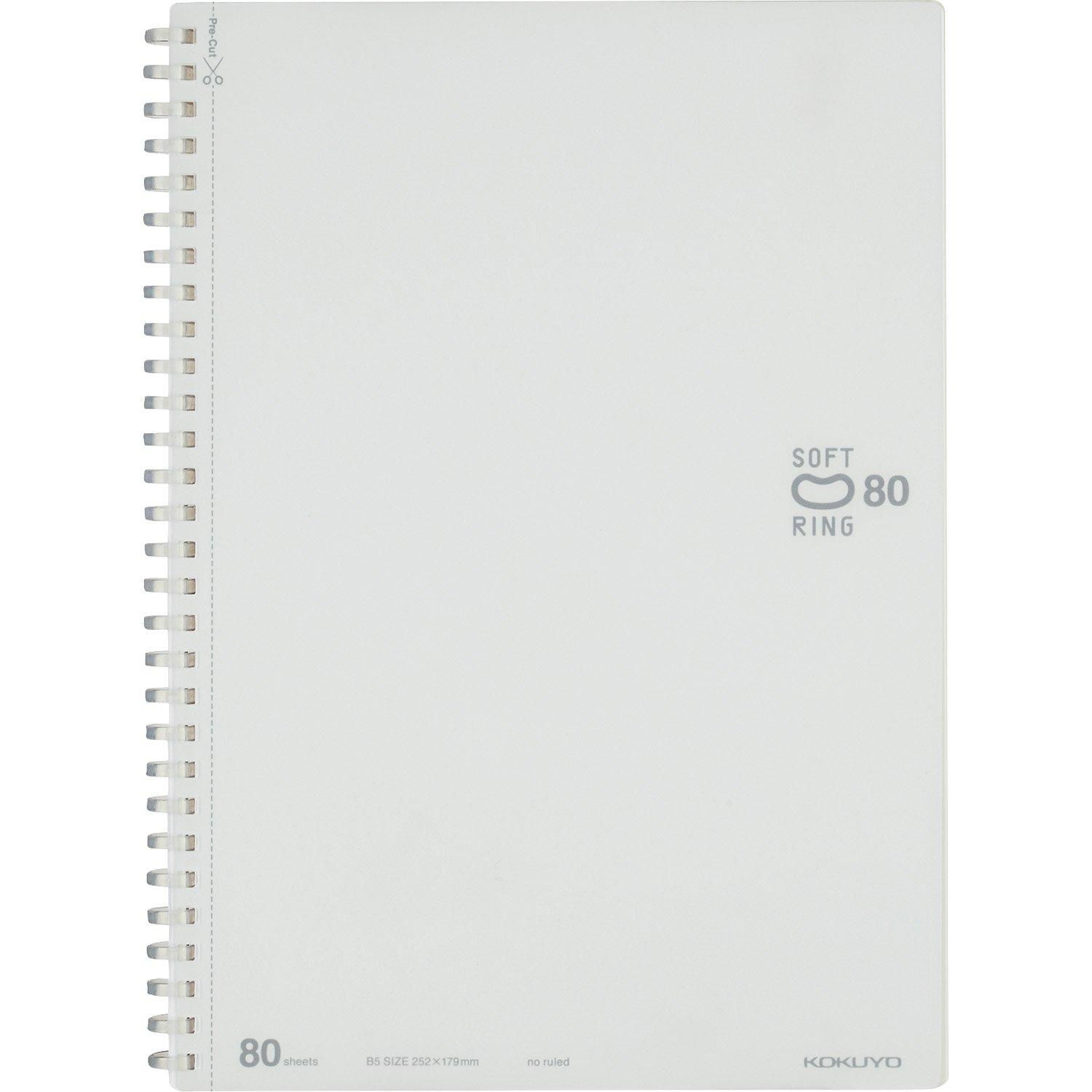 

KOKUYO Soft Ring 80 White Notebook, pages, Semi-B5 size, Plain, (SU-SV308W-W) белый