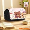 1pc 1pcs Suitable for Boys & Girls Large Capacity Double-Layer Flip-Top Pencil Case with Cute Hand-Drawn Animal - Portable School Organizer, Travel St