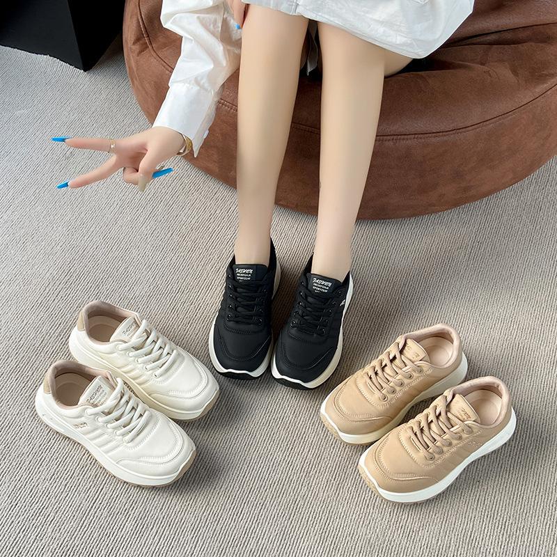 

Stylish and simple board shoes women s autumn and winter new casual sports women s shoes thick-soled heightening white shoes 40 хаки