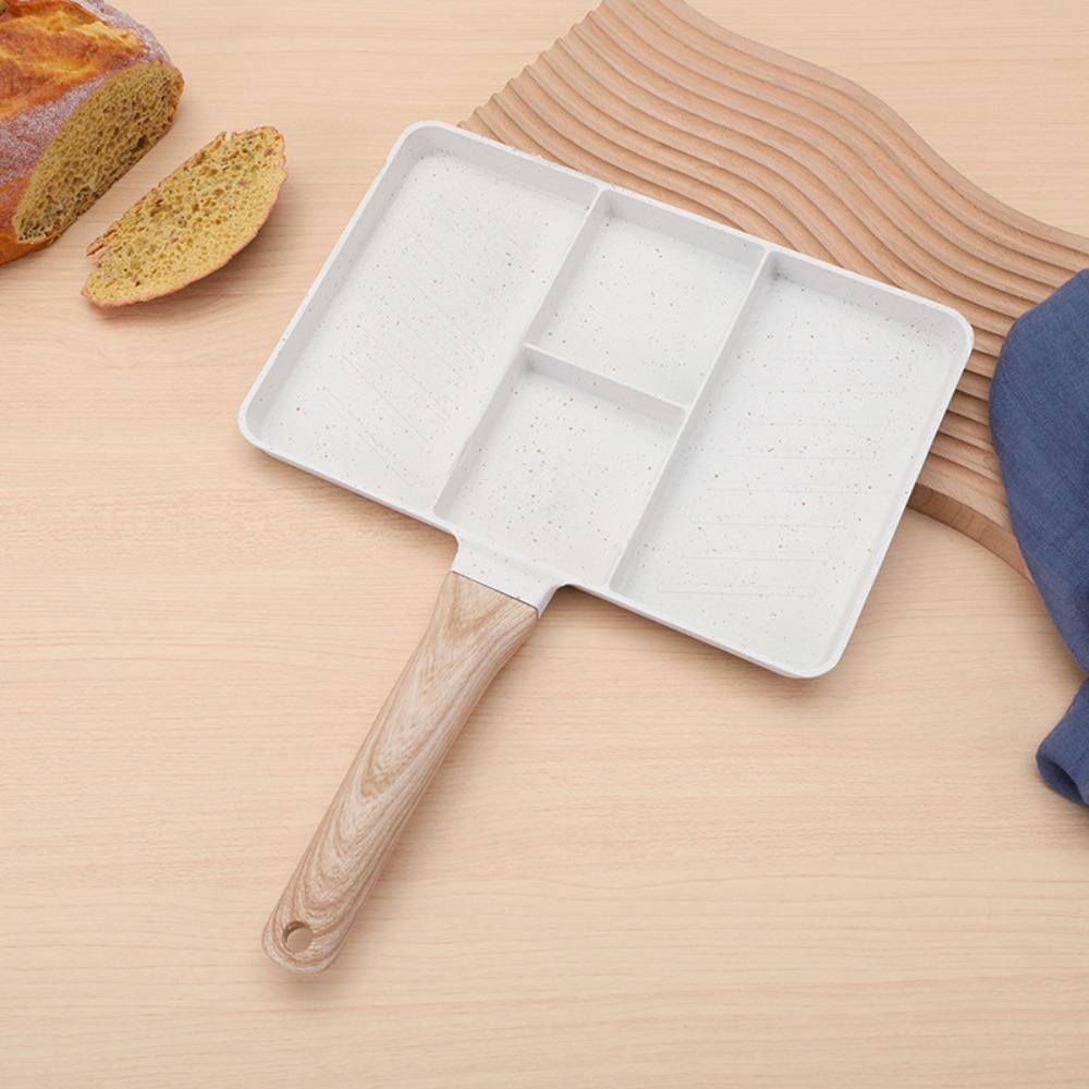 White/black Omelet Pan 1/2/4 Grids Breakfast Pot Cooking Utensils Pancake Pan  Bacon