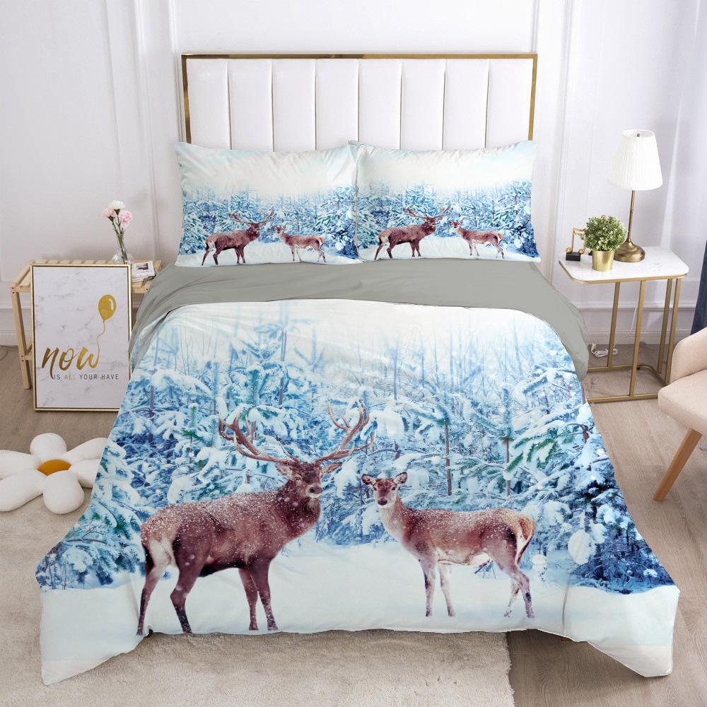 Comforter Cover With Pillowcase For Home Textile,100% High-Quality, Horse,Deer,Dinosaurs, Zebras,Tiger,Duvet Cover,2 Pcs, 3Pcs
