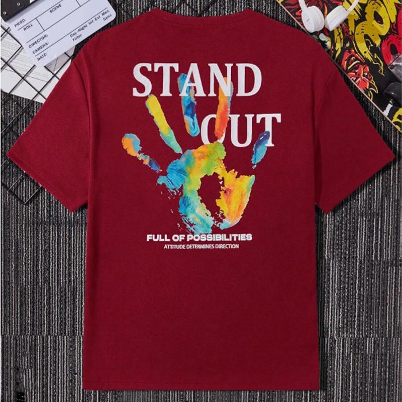 Новая летняя мужская модная футболка с принтом пальмовой живописи Мужская футболка — фото 3