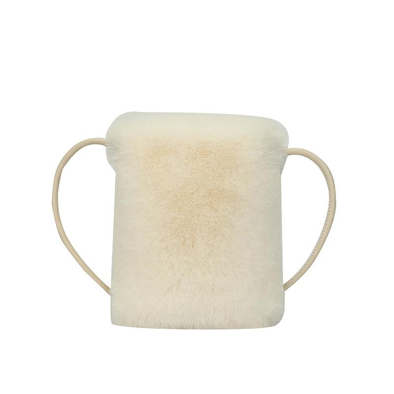 

Осенне-зимний модный тренд сумка женская новая плюшевая маленькая квадратная сумка высококлассная универсальная повседневная наплечная сумка белый