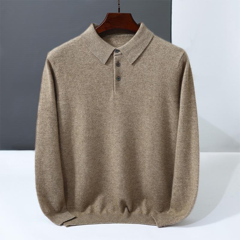 New cashmere sweater POLO neck sweater loose knitted wool sweater