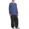 adidas Originály Klasická série Prané Volné Pohodlné Všestranné Tričko s dlouhým rukávem Pánské Topy Jednotná modrá KA6760