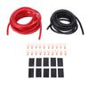 4AWG 20ft Power Cable with Line Tail Heat Shrink Tube Black Red Flexible Power Ground Wire Kit for Car Radio Speaker