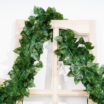 210CM Künstliche Hänge-Rankenblätter Grün Seide Rattan Pflanzen für Hochzeit, Zuhause, Garten, Party, Badezimmer DIY Deko