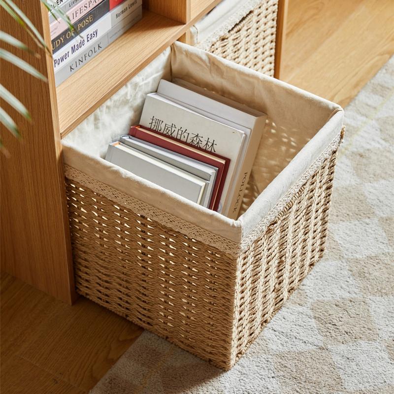 Picknickkorb Algen Weide Korb für Kleinkram Spielzeug-Organizer Kleidung Kleinkram Schrank Schmutzwäsche-Aufbewahrung Faltbarer Rattan-Aufbewahrungskorb