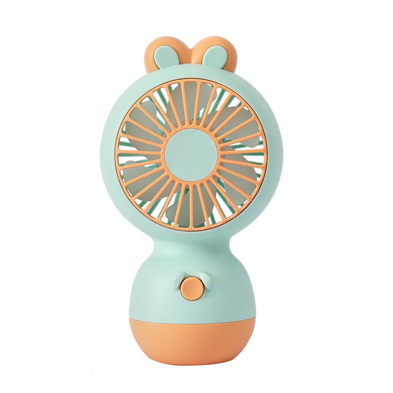 Mini Ventilatore da Scrivania a Forma di Coniglio Cartone Animato per il Raffreddamento Estivo dei Bambini, Ventilatore Portatile Ricaricabile per Bambini