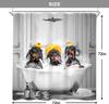 Lustige Hunde Duschvorhang 72Bx72H Zoll Dackel badet in Badewanne Niedliches Tier Welpe Haustier Urkomischer Duschvorhang Badezimmer-Set