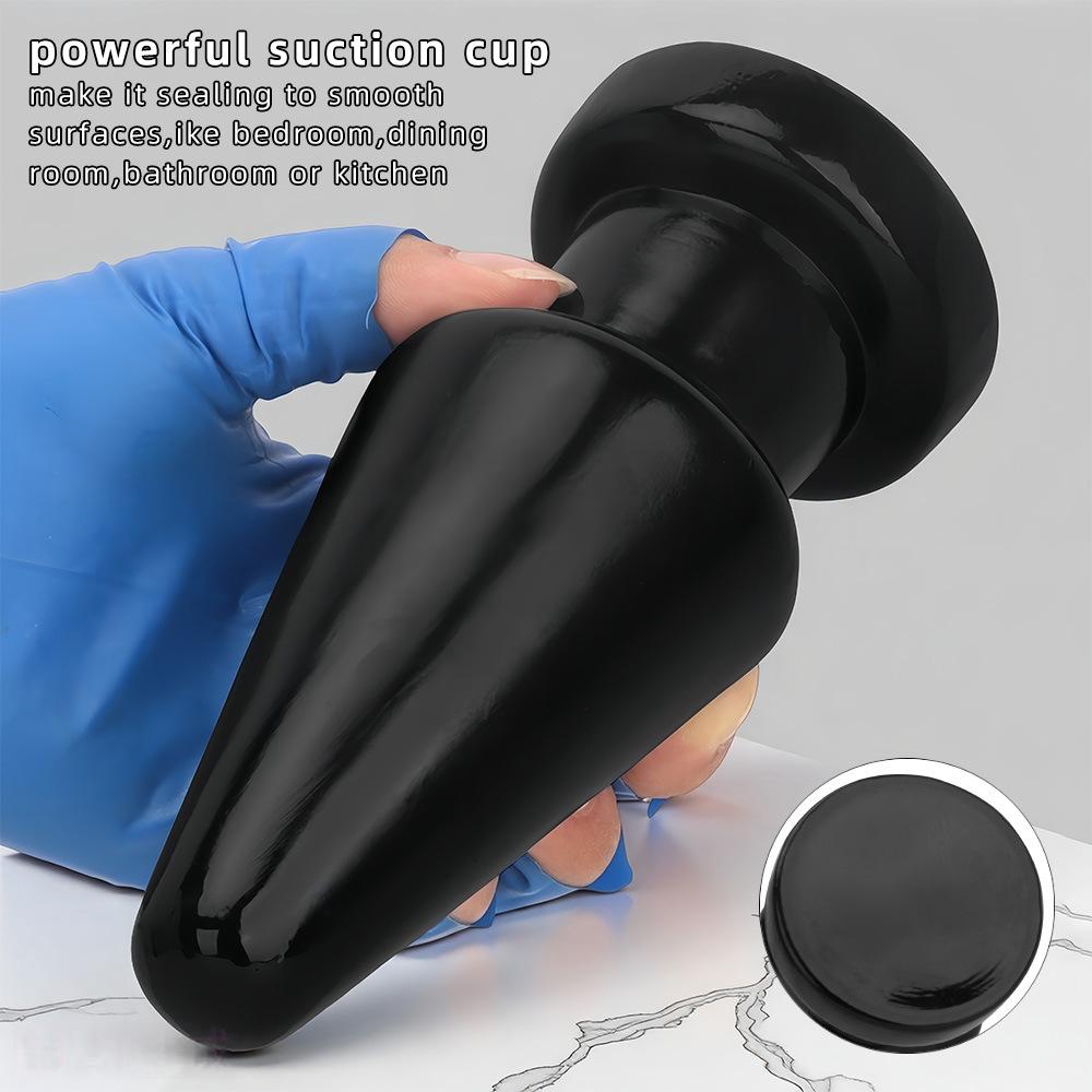 Black Oversized Anal Plug Suction Cup  Anal Sex Product Pointed Chrysanthemum  Thick Fist Toy  Anal Expansion Oversized Dildo