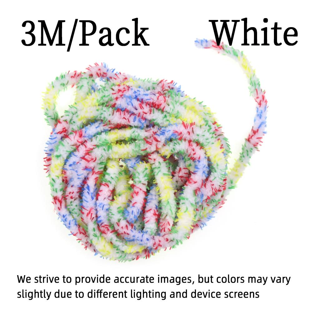 

6~7 мм 3M/Pack Материал для вязания мушек Пятнистый моп Синель для каменных мух, появляющихся ручейников, нимф, личинок, мохнатых мух белый