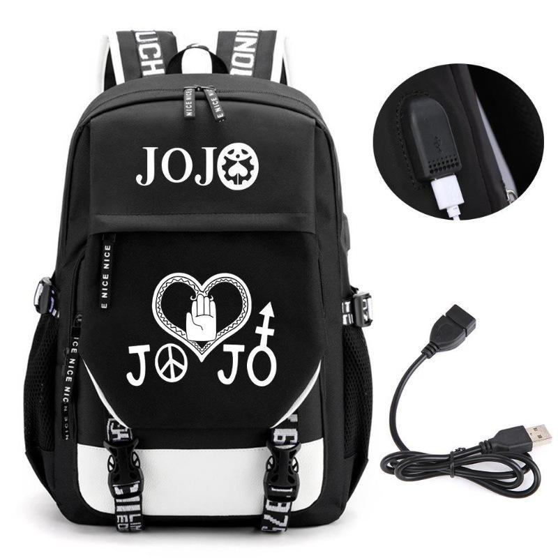 Jojo New Fan Riman Peripheral Printed Backpack Multifunctional Large Capacity Computer Bag Youth School Bag