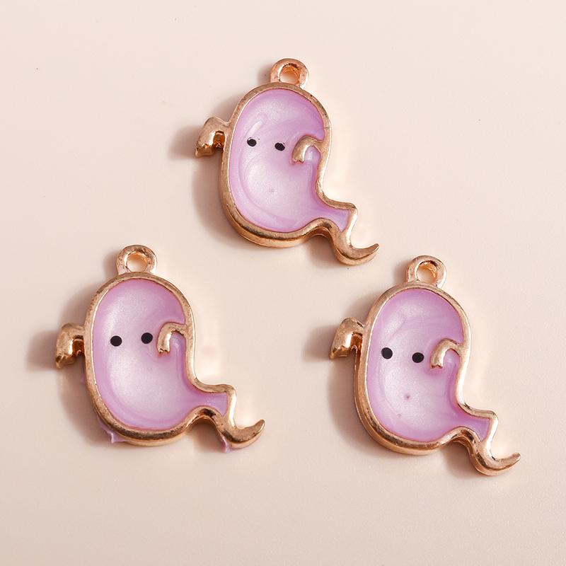 10pcs Mix Cute Enamel Halloween Charms Pumpkin Ghost Bat Charms Pendants for Jewelry Making DIY Earrings Necklace Accessories