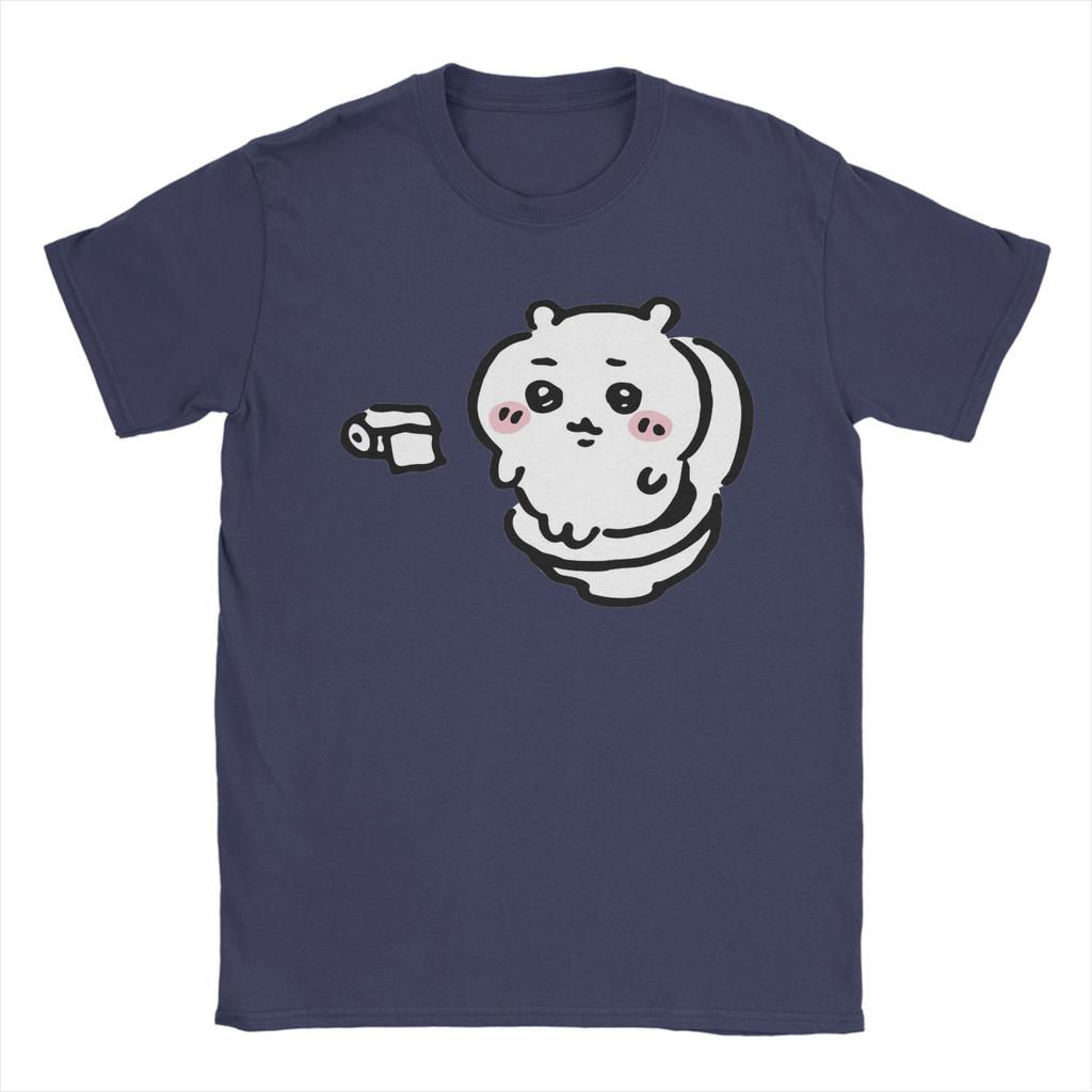 Mens TShirt Chiikawas on the Toilet Potty Hachiware Usagi Pooping meme Cotton Tees Short Sleeve T Shirts O Neck Tops Adult