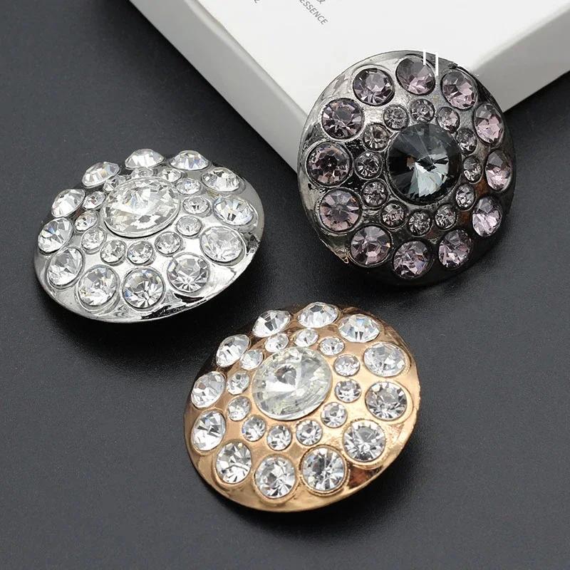 1pcs Handmade Decorative Rhinestone Metal Buttons for Sewing On Fur Coats Garment Accessories