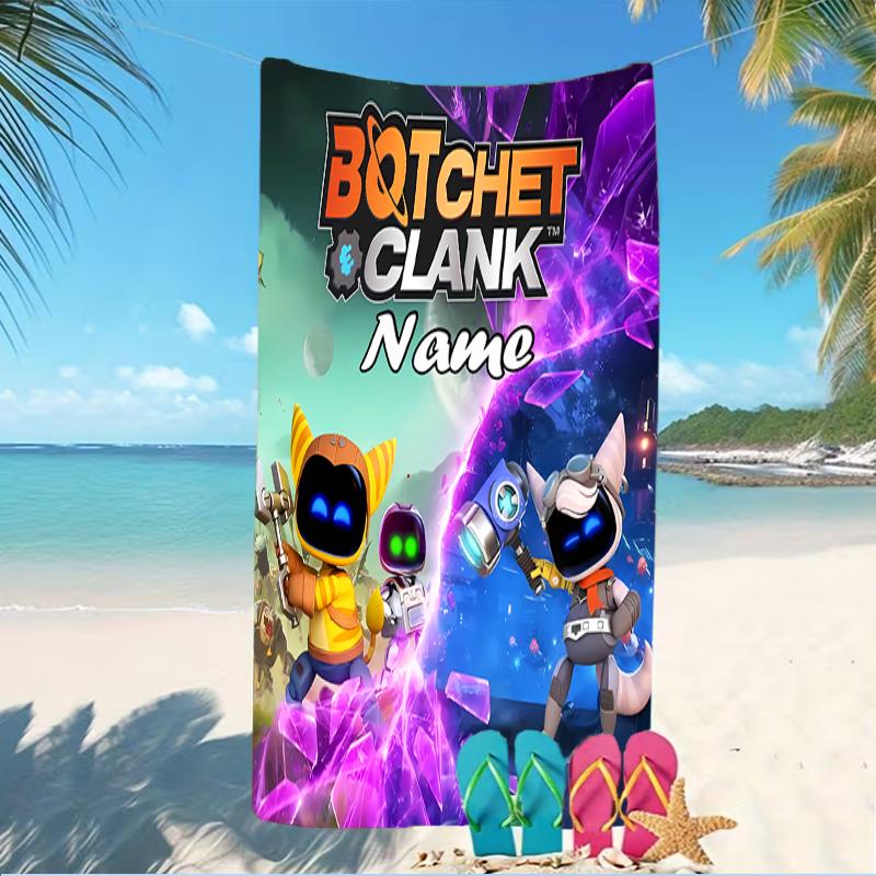 Customizable personalized beach towels Astro Bot themed designs.Suitable for the beach, yoga, sports;ideal as beach accessories