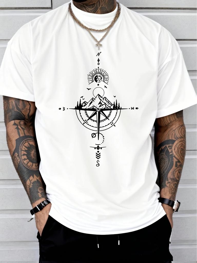 Herren Schwergewicht 100% Baumwolle Grafik-T-Shirt Leicht und atmungsaktiv Bequem Lässige Kleidung Trendig Maschinenwaschbar