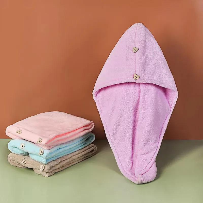 10Pcs Quick Dry Hair Quick Drying Microfiber Towels Bathroom Bathroom Accessories Nursing Cap With Buckle Sauna Spa Towel Bath