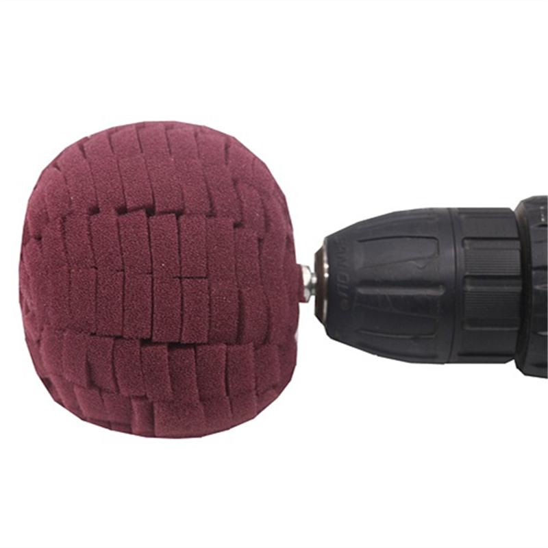 80mm Drill Buffing Sponge Pads Polishing Cone Sponge Ball Burnishing Kit For Automotive Car Wheels Pad Hub Care Power Tools