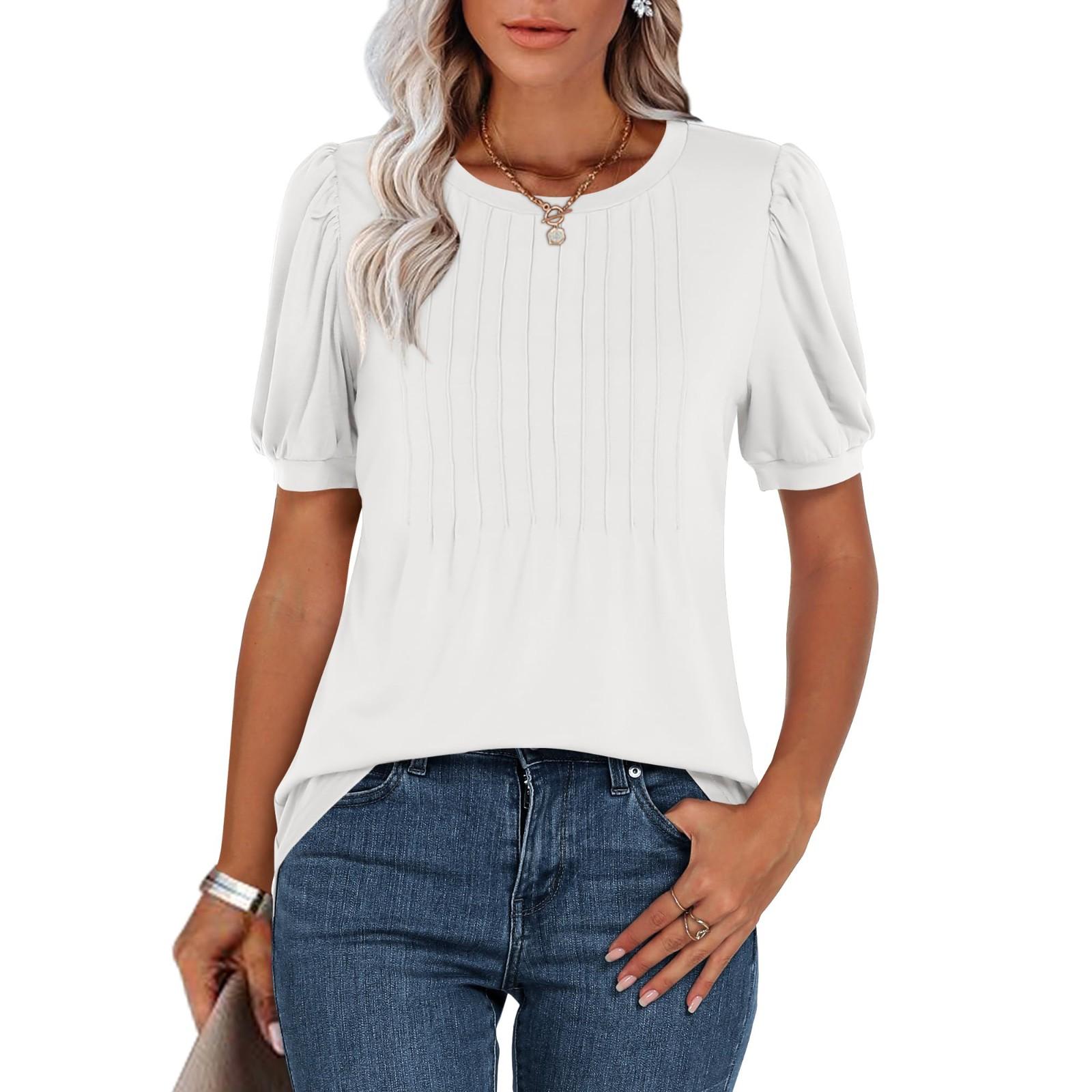 

Женские повседневные свободные рубашки модные топы футболки футболки S белый