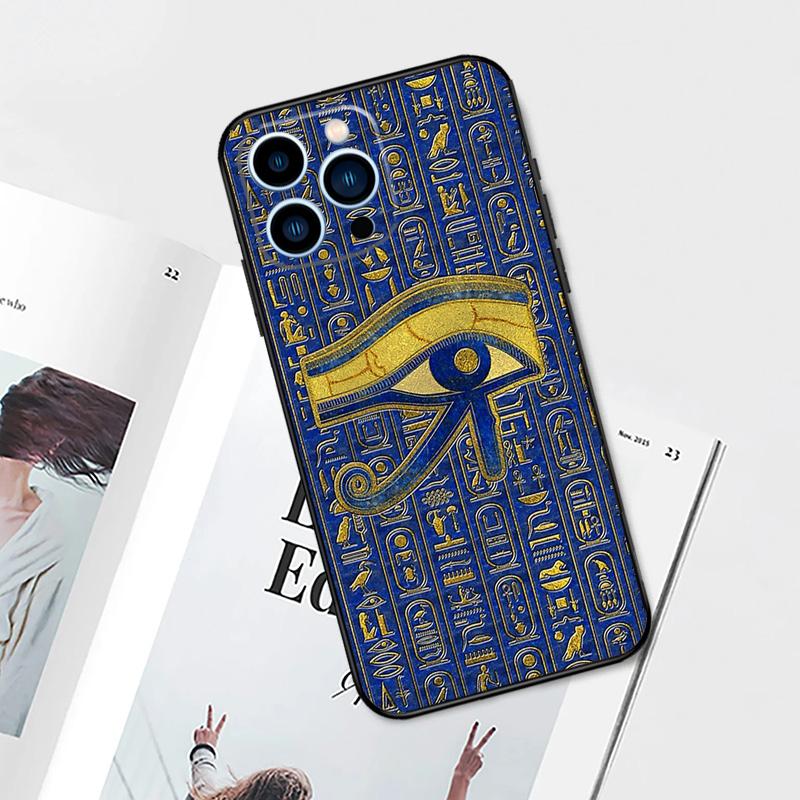 Heiliges Auge des Horus Ägypten Fresko Hülle für iPhone 15 14 13 12 11 Pro Max Mini Cover X XR XS SE 8 7 14 15 Plus Zubehör