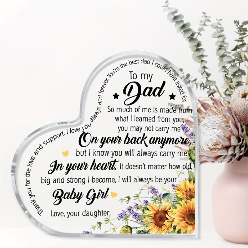 2D Flat, Heart-Shaped Acrylic Tabletop Decor Plaque, Floral Design, Home Decor Plaque Hanging Wall Art Decorative Garden Decoration for Room Door Sign