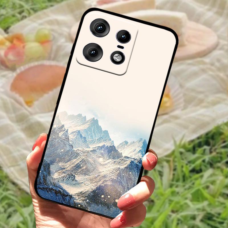 For Motorola Edge 50 Pro Case Fashion Marble Silicon Black Soft Bumper for Moto Edge 50 Pro Phone Cases Cartoon TPU Shells