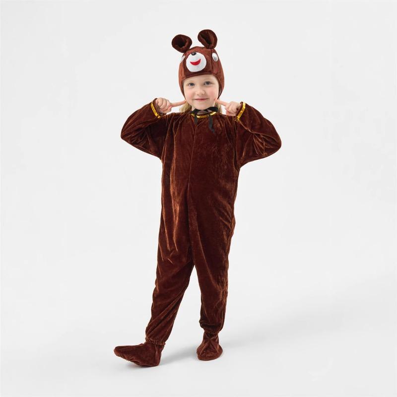 

Детские карнавальные костюмы животных на Хэллоуин, мультяшный милый бурый медведь-людоед, животный комбинезон 140CM