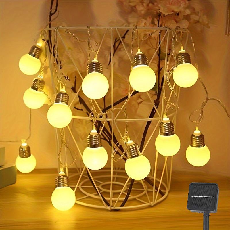 Guirlande Lumineuse Ampoule 5m 20 LED Étanche Solaire/Batterie pour Fête Intérieur/Extérieur Décoration Jardin Noël Guirlande Lumineuse