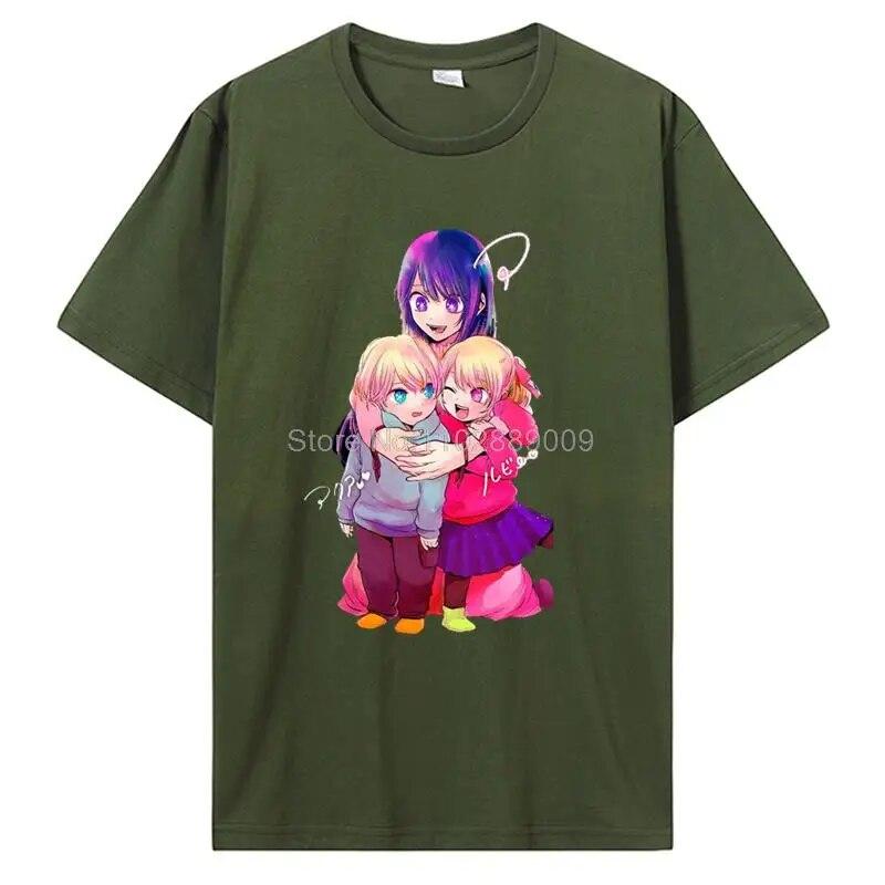 

Oshi No Ko, японская футболка с аниме, милая футболка Ai Ruby и Aqua, женская эстетичная футболка с графическим рисунком, повседневные футболки унисекс, хлопковая футболка 3XL