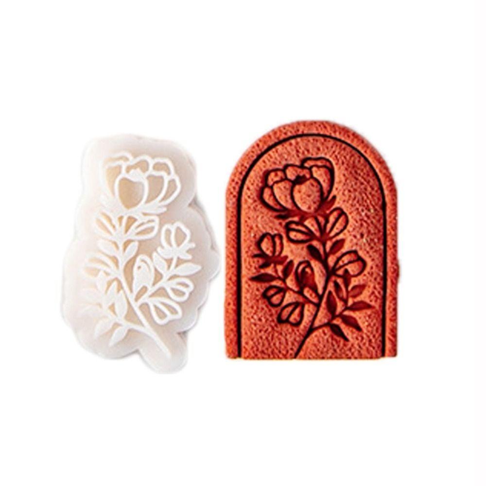 Rose Carnation Soft Pottery Polymer Clay Cutter Earrings Mold Vintage Leaf Ornaments Clay Mould Cut Embossing Making Tool