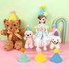 6pcs Pet Party Hat Colorful Mini Party Hats for Stuffed Animals Pet- Assorted Birthday Hats for Doll Dogs Cats Rabbits Puppies