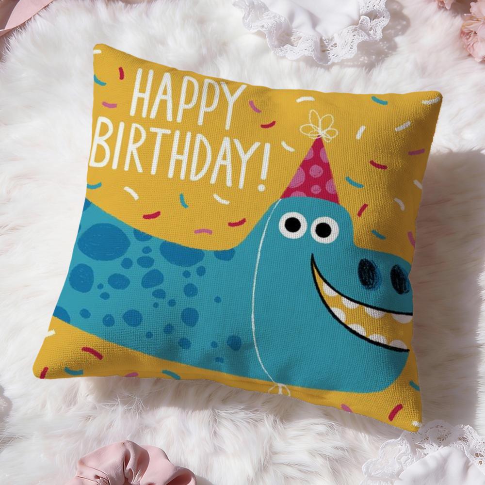 Cute Cartoon Dinosaur Cushion Cover Premium Comfort Reversible Pillow Cove -Two in One Design for Any Room & Car Interior