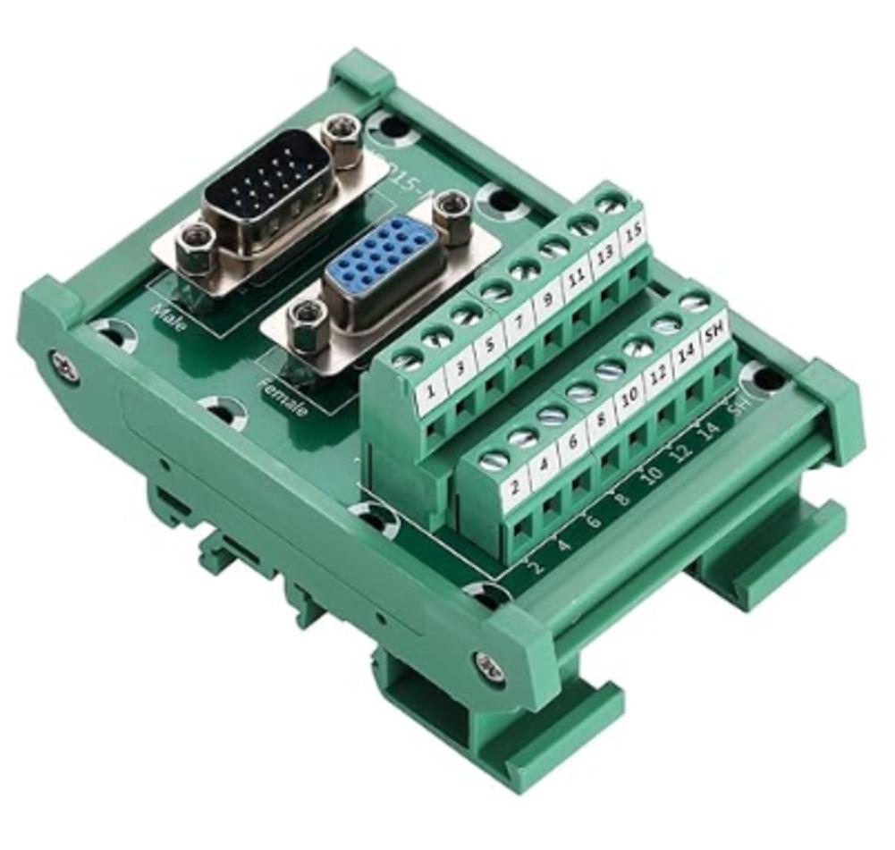 1P 0.5A HDP15-MG6 Terminal Block -20℃ To 70℃ For HDP15-MG6 VGA Male/female Adapter Terminal Block For DIN Rail Mounting Parts