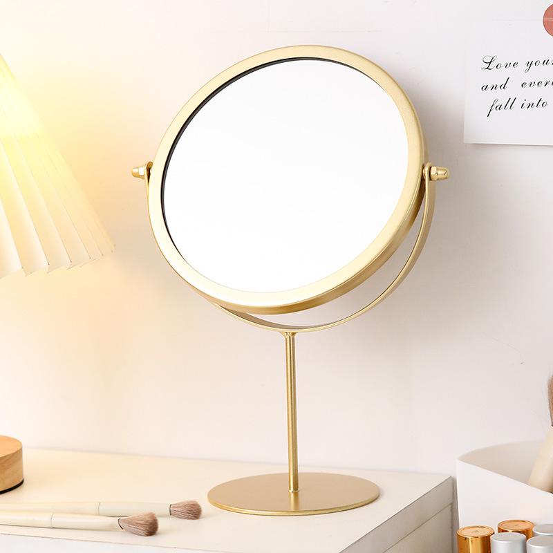 360 Degrees Rotate Iron Desktop Mirror Texture Ladies Makeup Mirror Creative Iron Mirror Strong Sense Of Style