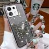 3D Butterfly Phone Holder Bead bracelet Glitter Plating Case for Xiaomi Redmi Note 13 12 11 10 9 8 11S 10S 9S Pro Plus 4G 5G