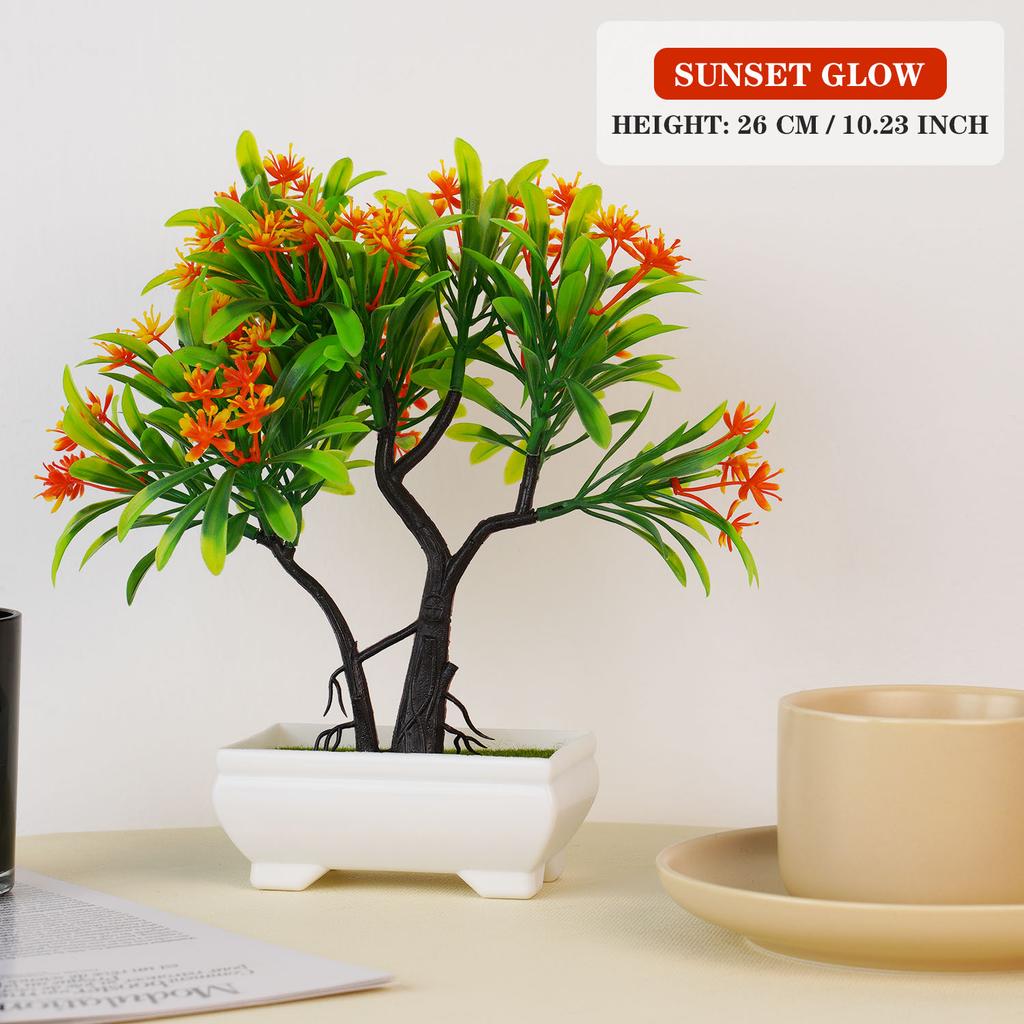 Künstliche Pflanzen Bonsai Kleiner Baum Topf Kunstpflanze Blumen Topfpflanzen Ornamente für Zuhause Zimmer Hotel Garten Tisch Offizielle Dekoration