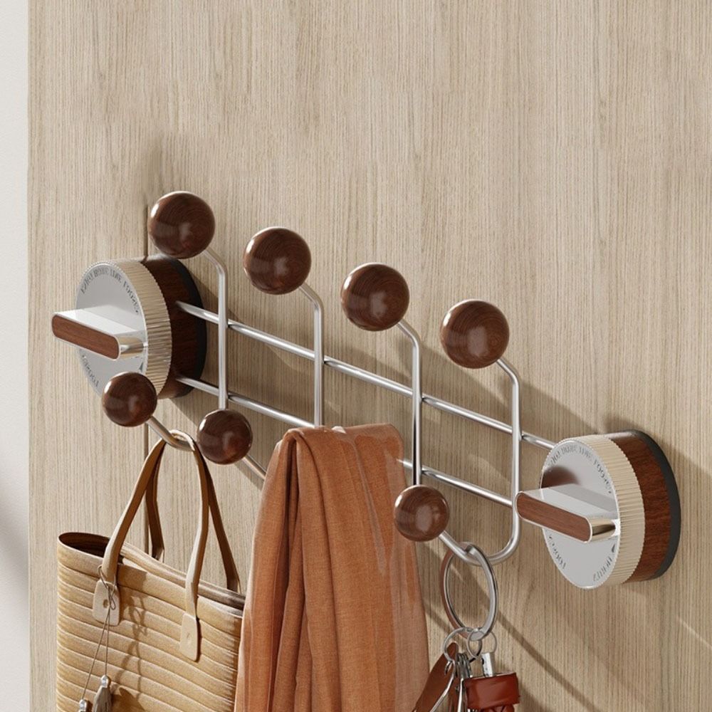 No-Punch Key Storage Rack Wall Mounted Clothes Coat Hooks Door Rear Hooks  Living Room