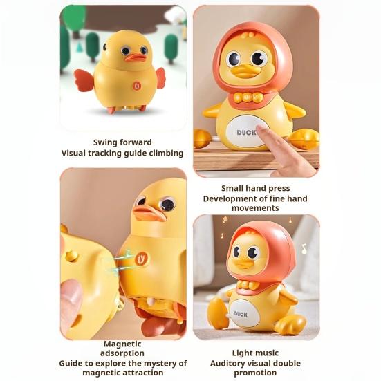 3 Teile/satz Kinder Elektrische Ente Spielzeug Licht-Up Mutter Baby Ente Spielzeug Kleinkinder Bauch Zeit Pädagogisches Walking Tier Musical Spielzeug kleinkinder Jungen Mädchen Geschenke