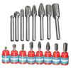 8pcs 6mm Shank Tungsten Carbide Carving Burrs Bit Double Cutter Burring File Die Grinder Drill For Metal Wood Grinding Polishing