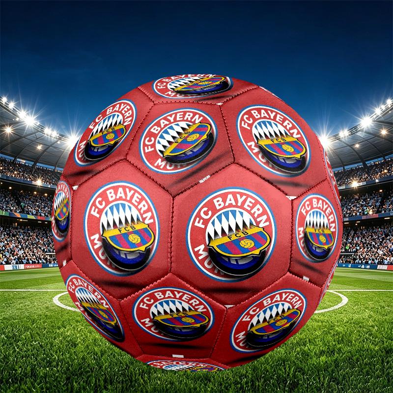 FC Bayern Print Size 5 Soccer Ball, PU Wear Resistant Football for Match Training and Daily Practice, Birthday Gift for Soccer Fans