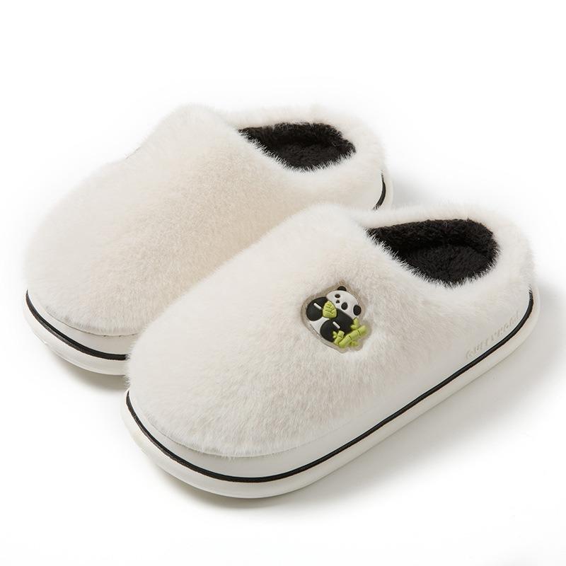 Home cotton slippers women's autumn and winter new indoor and outdoor wear thick bottom non-slip velvet warm cute fluffy slippers