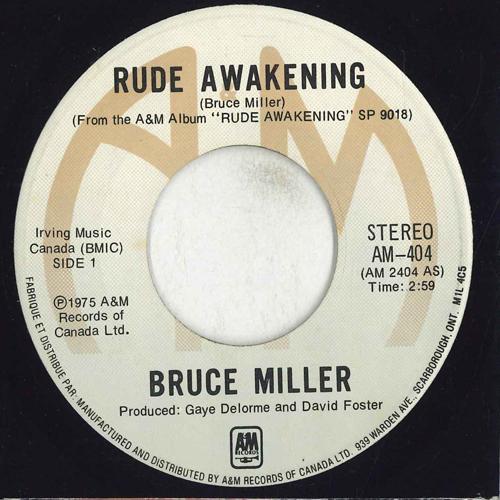 

7-дюймовая пластинка БРЮС МИЛЛЕР Rude Awakening AM404 AM RECORDS 1975 США Рок Б/У