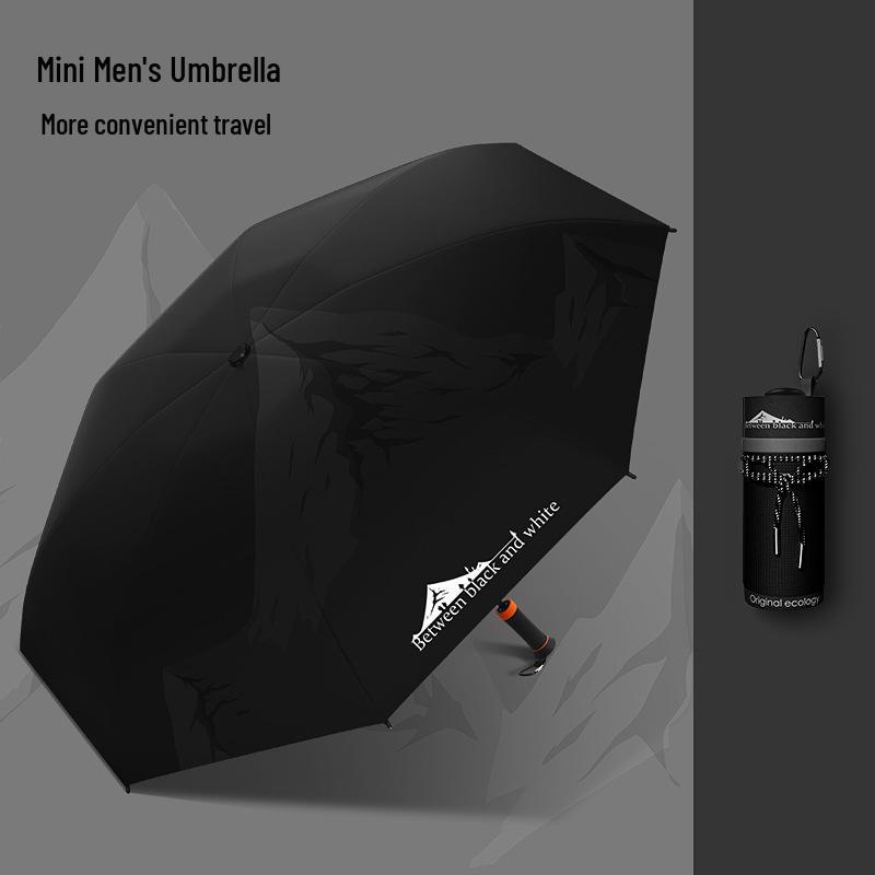 

Men’s Mini Umbrella with Hidden Handle & Black Glue for Sun/Rain Protection - Custom Prints Available 8k чёрный